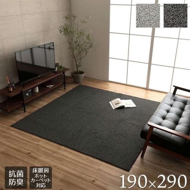 代引不可 ラグ カーペット 長方形 約4畳 約190×290cm ループパイルラグ 高級感 抗菌防臭 滑りにくい加工 床暖房 ホットカーペット対応 IKEHIKO CRD190290_1
