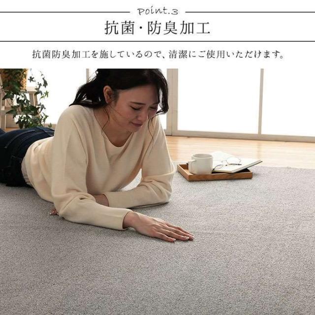 代引不可 ラグ カーペット 長方形 約4畳 約190×290cm ループパイルラグ 高級感 抗菌防臭 滑りにくい加工 床暖房 ホットカーペット対応 IKEHIKO CRD190290_5