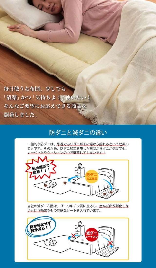 代引不可 敷き布団 ダブルロング 約140×210cm 敷布団 寝具 清潔 快適 ダニ増殖抑制 日本製 無地 シンプル IKEHIKO 6708859_2