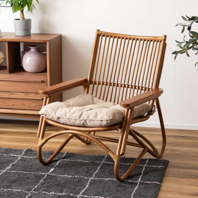 北海道・沖縄・離島配送不可 代引不可 パーソナルチェア ラタンチェア 一人掛け チェア 椅子 いす 天然木 ラタン 籐 アジアン リゾート 東谷 NRS-509の通販は