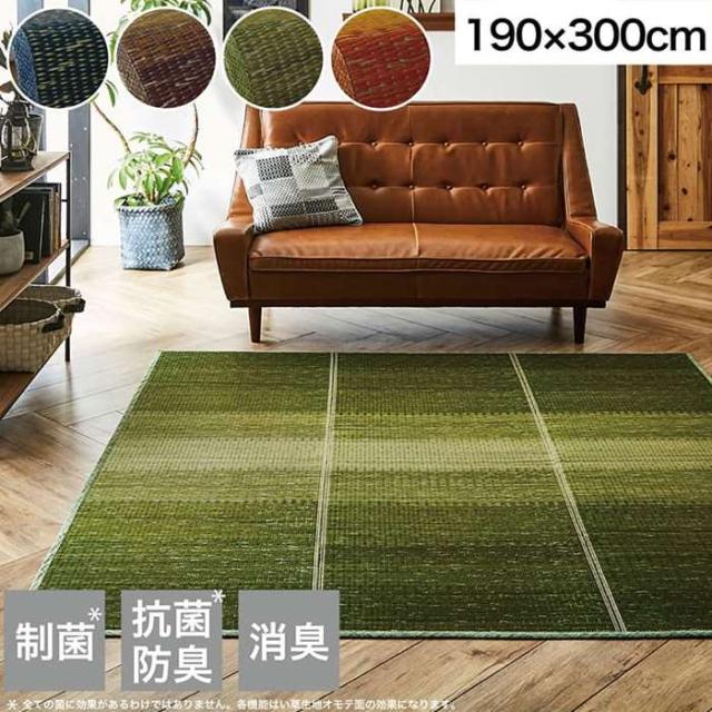 代引不可 い草ラグ い草 マット グラデーションラグ 約190×300cm 小林製薬 KOBA-GUARD 持続性抗菌剤 滑り止め IKEHIKO G8198249