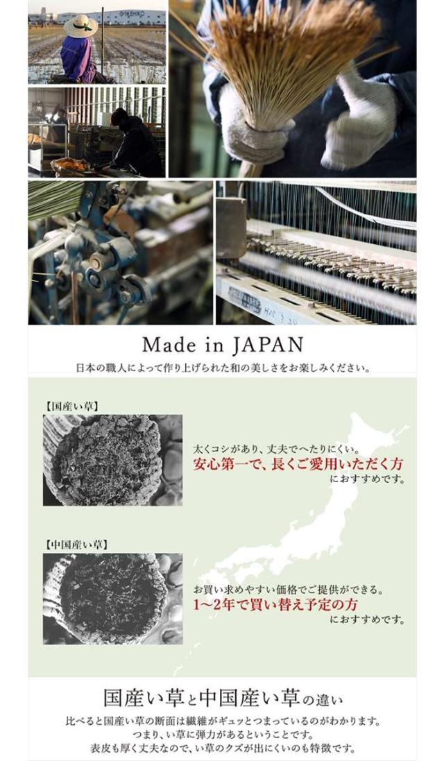 代引不可 ラグ 長方形 国産 ブラウン 約191×300cm 日本製 ナチュラルスタイル い草 消臭 抗菌防臭 滑り止め 防炎 IKEHIKO DXNA300_6
