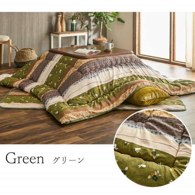 代引不可 こたつ布団 コタツ布団 掛敷セット こよみ 正方形 約205×205cm 80〜90×80〜90cmのこたつ台に適応 インテリア 和風 ウサギ柄 防寒 あったか 冬物 IKEHIKO KYMS205205_6
