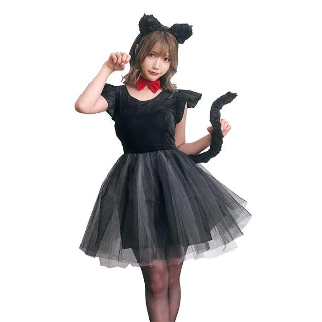 HW プティシャノワール 黒猫 ワンピース レディースサイズ コスチューム コスプレ 仮装 変装 衣装 クリアストーン 4560320872474の通販は 5,982円