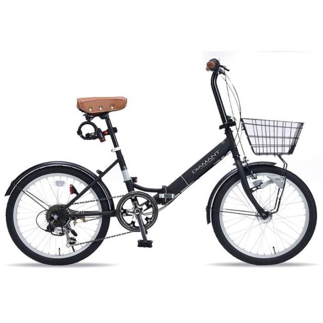 美品！ LEDオートライト】6段変速 20インチ折りたたみ自転車 マット