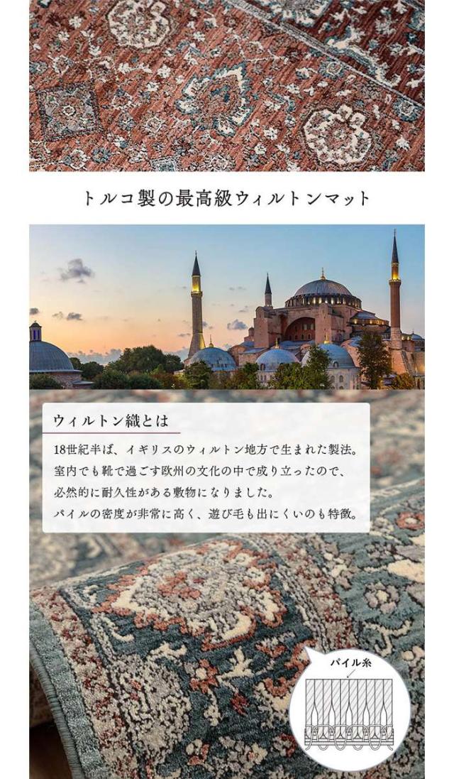 代引不可 玄関 マット 約60×95cm トルコ製 ウィルトン織り 室内 玄関マット ベッドサイドマット IKEHIKO ALSL6095_1