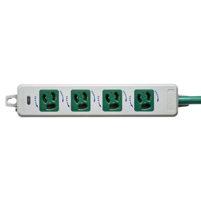 代引不可 医用接地プラグ付き電源タップ グリーン 3m コンセント 電源 マグネット付  サンワサプライ TAP-HPM4-3G_8