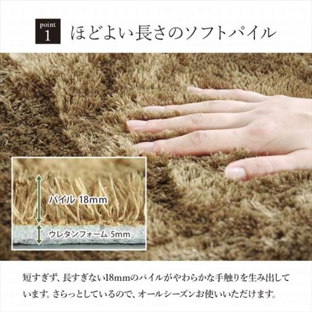 代引不可 ラグ カーペット 約200×300cm 4畳 無地 シャギー調 ラルジュ ソフトシャギー調ラグ 洗濯機OK IKEHIKO RLJ200300_2