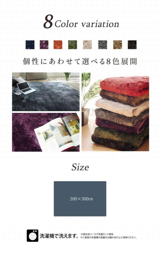 代引不可 ラグ カーペット 約200×300cm 4畳 無地 シャギー調 ラルジュ ソフトシャギー調ラグ 洗濯機OK IKEHIKO RLJ200300_6
