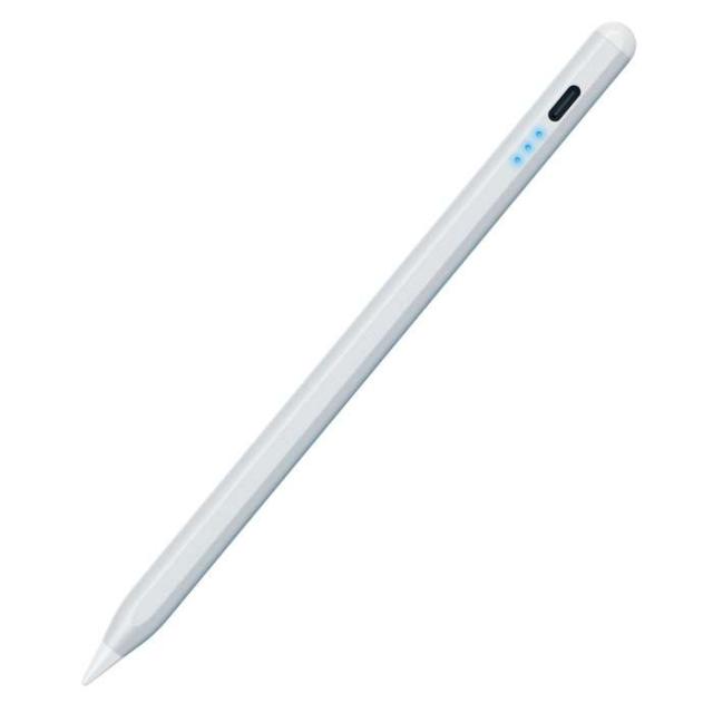 代引不可 タッチペン 充電式 iPad専用 パームリジェクション対応 傾き検知 磁気吸着 USB-C充電 急速充電 ペン先交換可能 シルバー エレコム P-TPACSTAP07SV