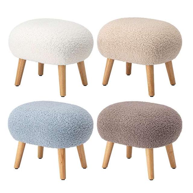 北海道・沖縄・離島配送不可 代引不可 スツール ブークレ生地 木脚 ころんと丸いフォルム 東谷 MYS-602の通販は 12,282円