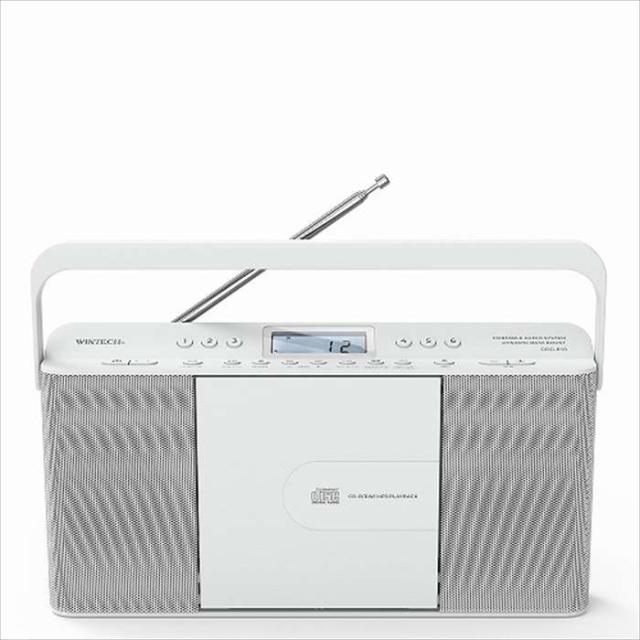 デュアルアラーム役立つこと積み上げる か細いCD時辰儀ラジオ受信機 縦型 白いこと WINTECH CDC-810(W)