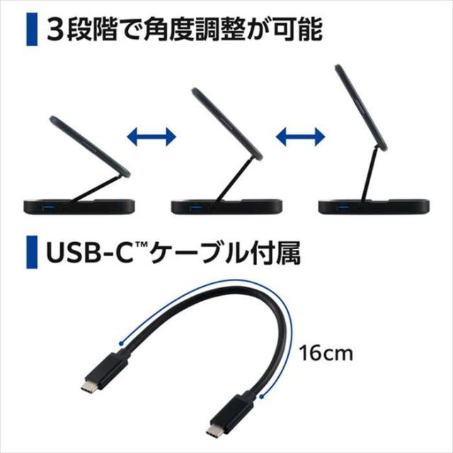 即納 代引不可 Type-Cドッキングステーション グレー Qiスタンド付 USB PD対応 USB-A×1 USB-C×2/HDMI(4K60Hz) エレコム DST-Q040BPGY_7