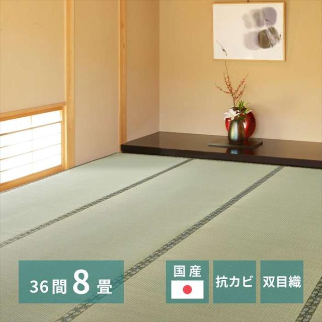 北海道・沖縄・離島配送不可 代引不可 国産い草カーペット 天草 36間8畳 364×364 - HAGIHARA 159058780