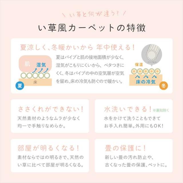 北海道・沖縄・離島送りとどける不可 代引不可 洗えるい草風引っ敷き モンド 日本の首都間10畳 348×440 さくら色 HAGIHARA 81968990