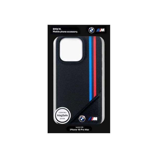 BMW iPhone16 Pro Max用 トリコロールストライプ 背面ケース エアージェイ BMHMP16X23PUTRK