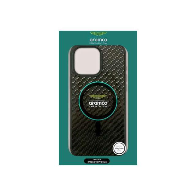 アストンマーティン・アラムコ・フォーミュラ1チーム iPhone16 Pro Max用 リアルカーボン 背面ケース エアージェイ ARHMP16XFCIK