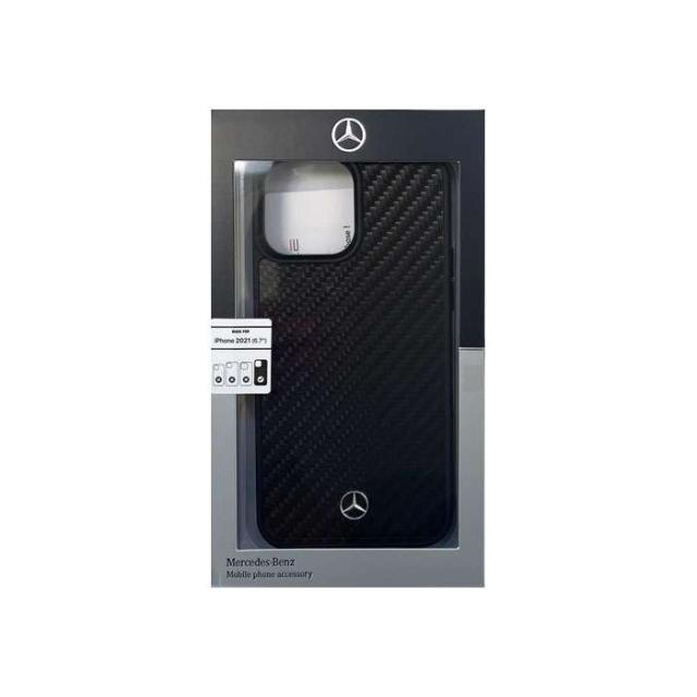 メルセデス・ベンツ iPhone13 Pro Max用 リアルカーボン 背面ケース エアージェイ MEHCP13XRCA BK