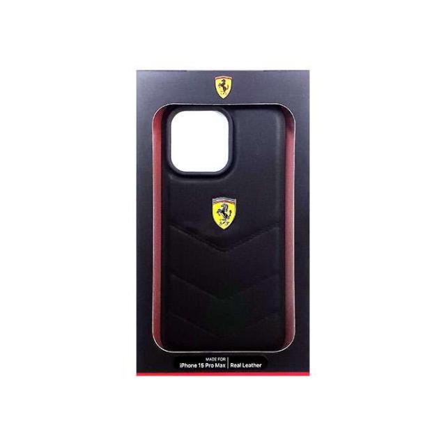 フェラーリ iPhone15 Pro Max用 本革 背面ケース エアージェイ FEHCP15XRDU K