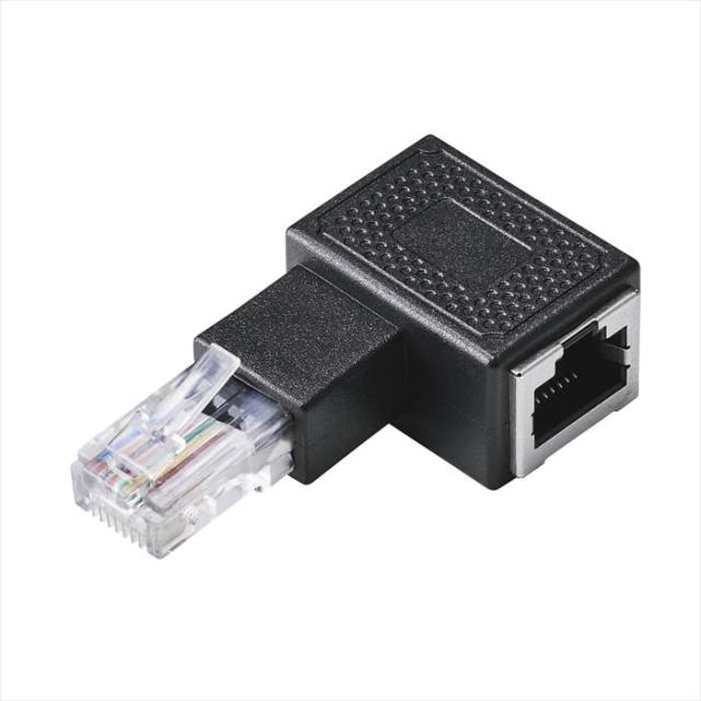 代引不可 RJ45中継コネクタ Cat5e対応 L字 左向き UTP ブラック エレコム LD-RJ45U5ELLBK