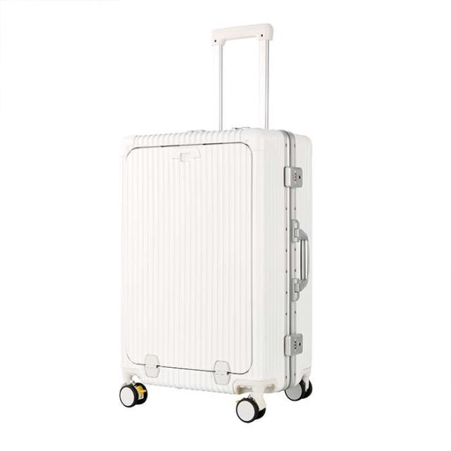 スーツケース S ホワイト 約35L 1泊〜3泊 多機能 フロントオープン キャリーケース 旅行 出張  HoldOn travel SCPM005_S_WH