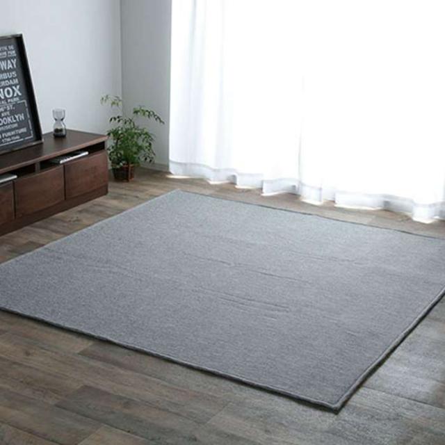 代引不可 ラグ カーペット マット 3畳 ジャガード グレイ 約185×240cm（ホットカーペット対応） IKEHIKO 1380000000572