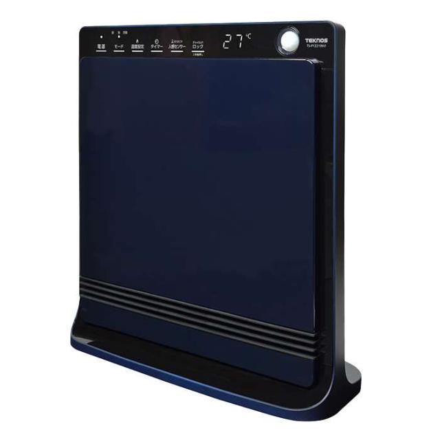 パネル型 セラミックファンヒーター ネイビー 1200W 人感センサー付 TEKNOS TS-P1223(NV)