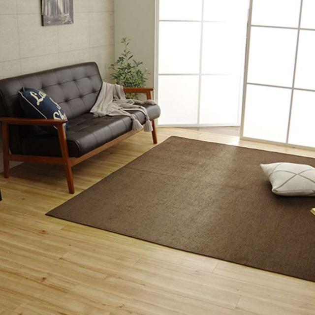 代引不可 ラグ カーペット 約200×250cm シェニール織 撥水 無地 シンプル 滑りにくい 薄い ホットカーペット・床暖房対応 洗濯機で丸洗いOK モデルノ IKEHIKO 4599239