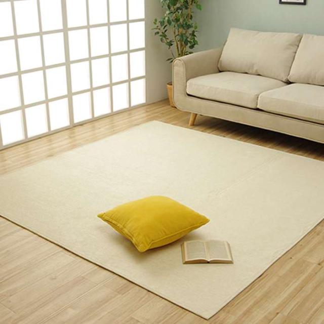代引不可 ラグ カーペット 約200×250cm シェニール織 撥水 無地 シンプル 滑りにくい 薄い ホットカーペット・床暖房対応 洗濯機で丸洗いOK モデルノ IKEHIKO 4599539