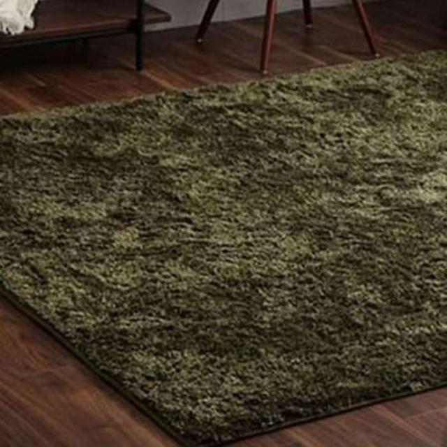代引不可 ラグ 長方形 シャギー 長毛 約3畳 約200×250cm 制菌加工 洗える オールシーズン 滑りにくい加工 ホットカーペット対応グリーン IKEHIKO 3985179