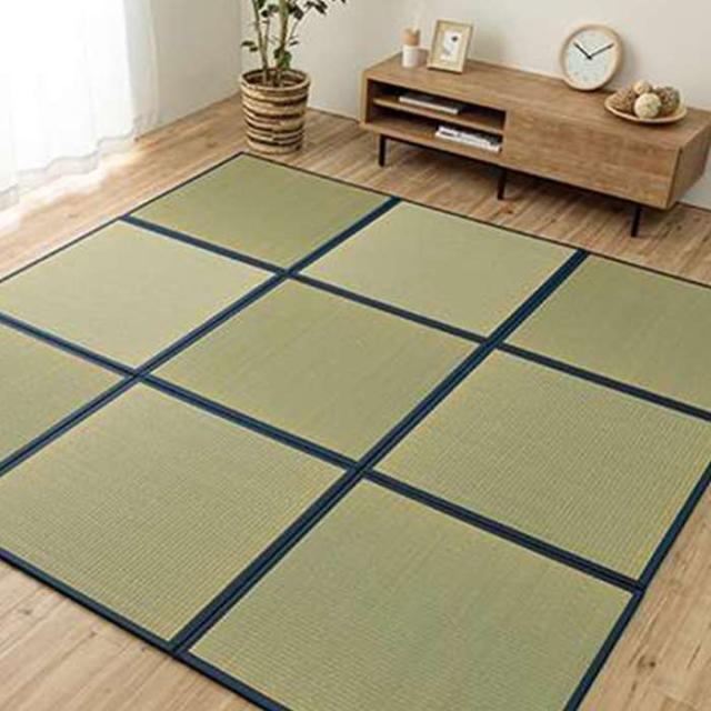 代引不可 置き畳 約82×82cm 6枚組 半畳 ユニット畳 システム畳 国産 い草 簡単 和室ネイビー  IKEHIKO 1110231190216
