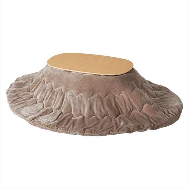 北海道・沖縄・離島配送不可 代引不可 こたつ＋うす掛け布団 2点セット ナチュラル/ベージュ HAGIHARA CARMINA950NA+merengeKF2117-BE