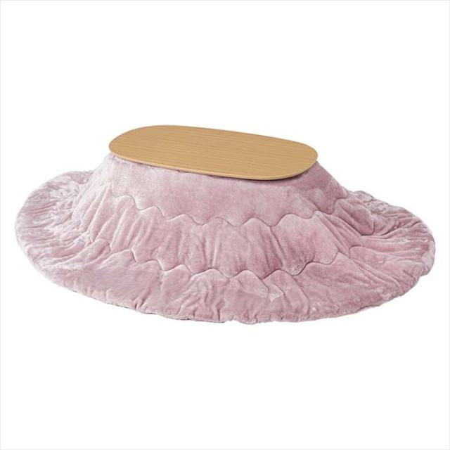 北海道・沖縄・離島配送不可 代引不可 こたつ＋うす掛け布団 2点セット ナチュラル/ピンク HAGIHARA CARMINA950NA+merengeKF2117-PI