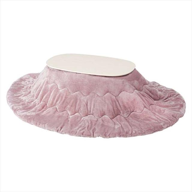 北海道・沖縄・離島配送不可 代引不可 こたつ＋うす掛け布団 2点セット ホワイトウォッシュ/ピンク HAGIHARA CARMINA950WS+merengeKF2117-PI