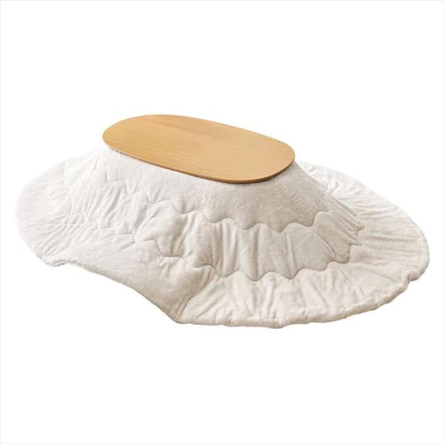 北海道・沖縄・離島配送不可 代引不可 こたつ＋うす掛け布団 2点セット ナチュラル/ホワイト HAGIHARA CARMINA950NA+merengeKF2117-WH