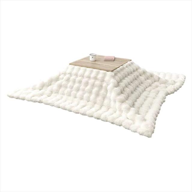 北海道・沖縄・離島配送不可 代引不可 こたつ＋うす掛け布団 2点セット ナチュラル/アイボリー HAGIHARA KOT-7350-60NA+LUNAKF1919-IV