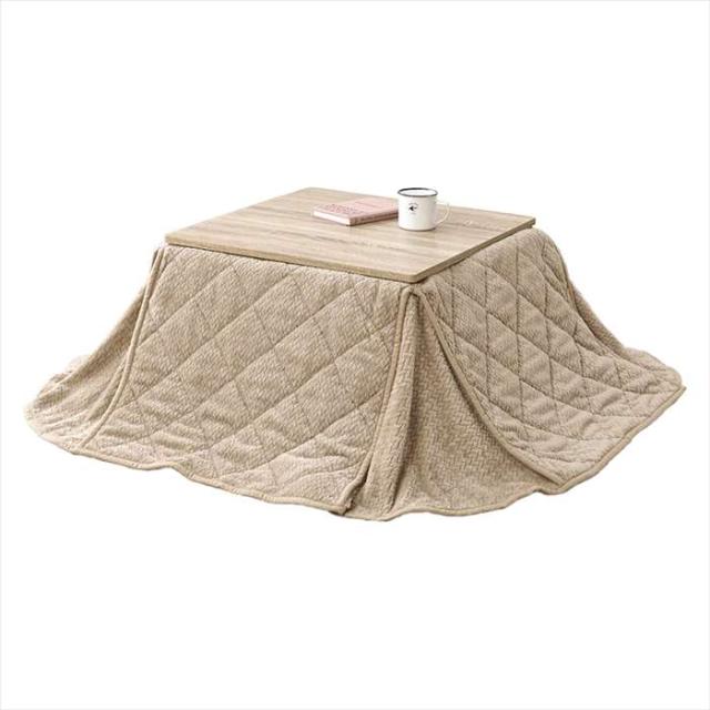 北海道・沖縄・離島配送不可 代引不可 こたつ＋うす掛け布団 2点セット ナチュラル/グレージュ HAGIHARA KOT-7350-60NA+POKASF60-GG