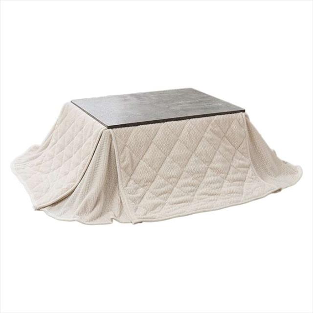 北海道・沖縄・離島配送不可 代引不可 こたつ＋うす掛け布団 2点セット グレー/アイボリー HAGIHARA CARTES7560MGY+POKASF7560-IV