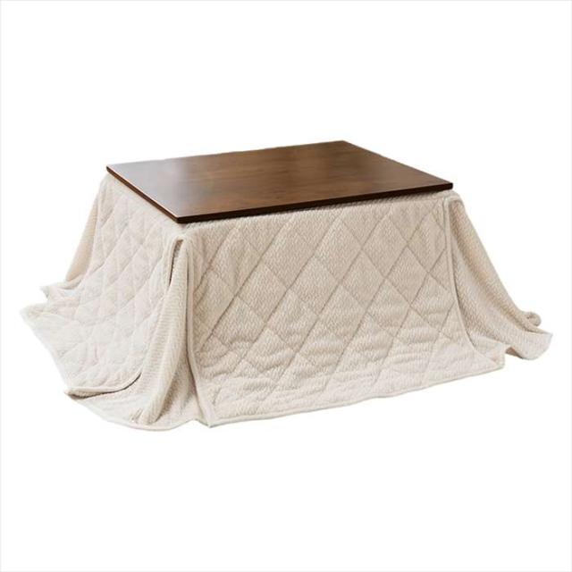 北海道・沖縄・離島配送不可 代引不可 こたつ＋うす掛け布団 2点セット ダークブラウン/アイボリー HAGIHARA ARTENA7560+POKASF7560-IV