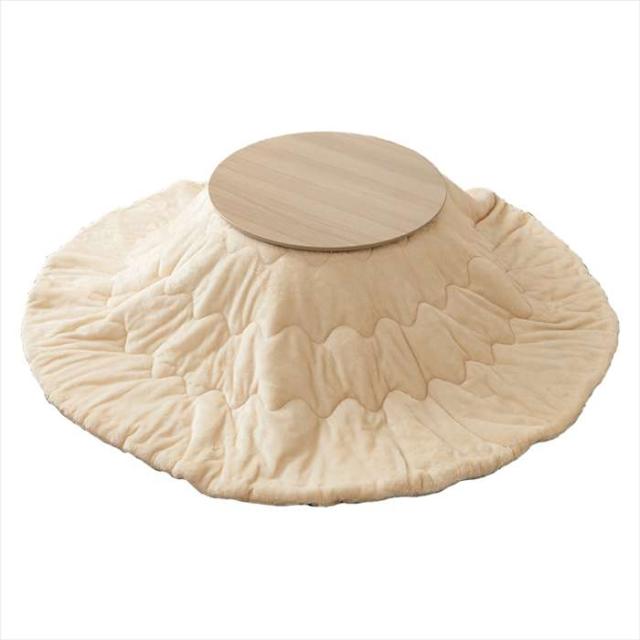 北海道・沖縄・離島配送不可 代引不可 こたつ＋うす掛け布団 2点セット ライトナチュラル/アイボリー HAGIHARA BURANA68LN+merengeKF190R-IV