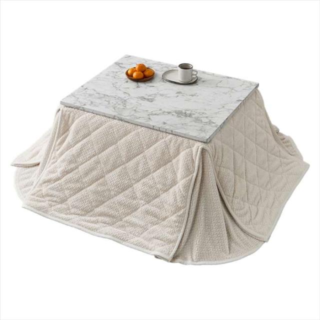 北海道・沖縄・離島配送不可 代引不可 こたつ＋うす掛け布団 2点セット アイボリー HAGIHARA ARULA7560MWH+POKASF7560-IV