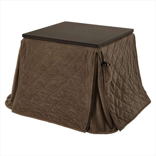 北海道・沖縄・離島配送不可 代引不可 ダイニングコタツ＋うす掛け布団 2点セット ダークブラウン/ブラウン HAGIHARA KOT-7311DBR-80+POKAFH80BR