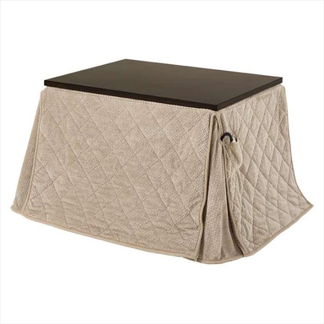 北海道・沖縄・離島配送不可 代引不可 ダイニングコタツ＋うす掛け布団 2点セット ダークブラウン/グレージュ HAGIHARA KOT-7311DBR-105+POKAFH105GG