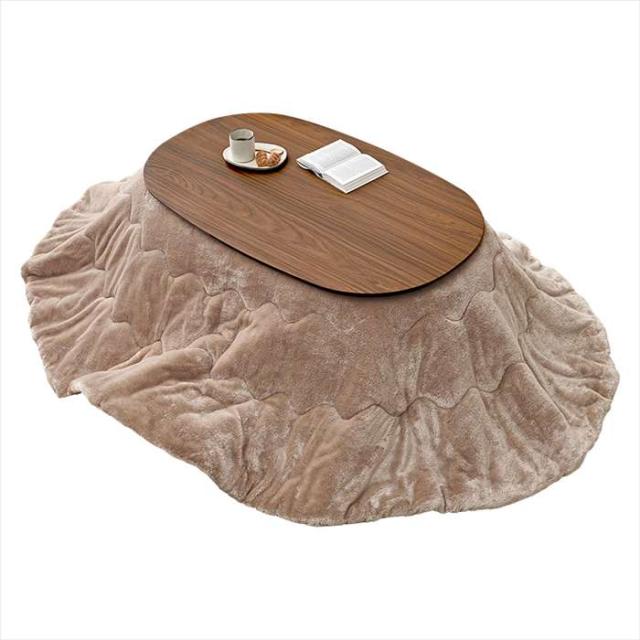 北海道・沖縄・離島配送不可 代引不可 こたつ＋うす掛け布団 2点セット ブラウン/ベージュ HAGIHARA AURORA100BR+merengeKF2117-BE