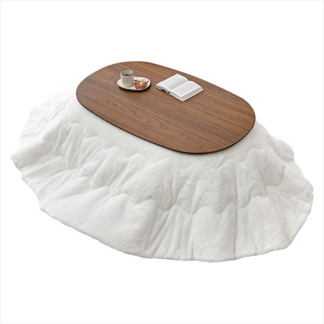 北海道・沖縄・離島配送不可 代引不可 こたつ＋うす掛け布団 2点セット ブラウン/ホワイト HAGIHARA AURORA100BR+merengeKF2117-WH