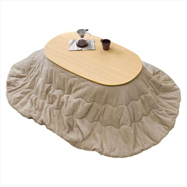 北海道・沖縄・離島配送不可 代引不可 こたつ＋うす掛け布団 2点セット ナチュラル/グレージュ HAGIHARA AURORA100NA+POKAUF950-GG