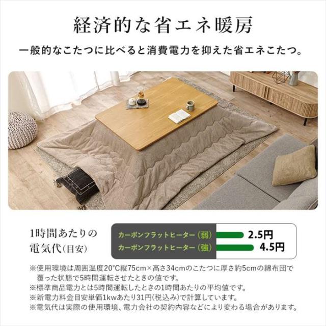 北海道・沖縄・離島配送不可 代引不可 こたつ＋うす掛け布団 2点セット ブラウン/アイボリー HAGIHARA LINOCF120BR+POKAUF120IV_6