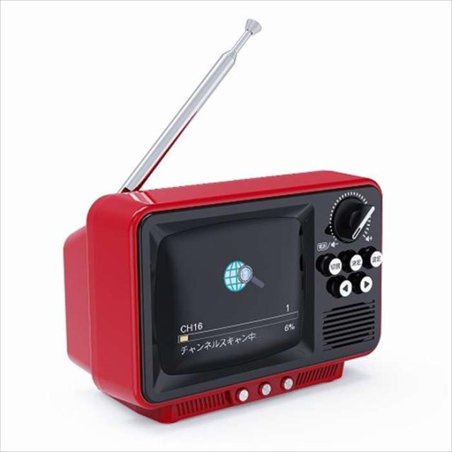 レトロワンセグテレビ レッド 2.8インチ液晶 ワンセグTV ポータブル WINTECH TVR-RT1-RD_1