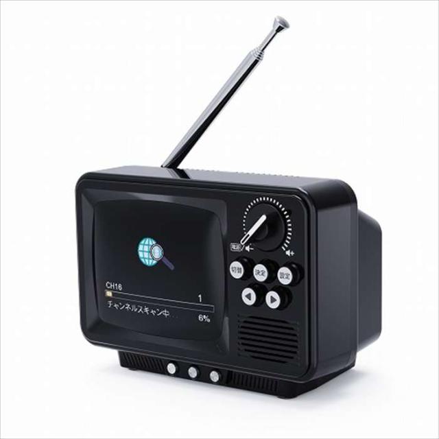 レトロワンセグテレビ ブラック 2.8インチ液晶 ワンセグTV ポータブル WINTECH TVR-RT1-K_2