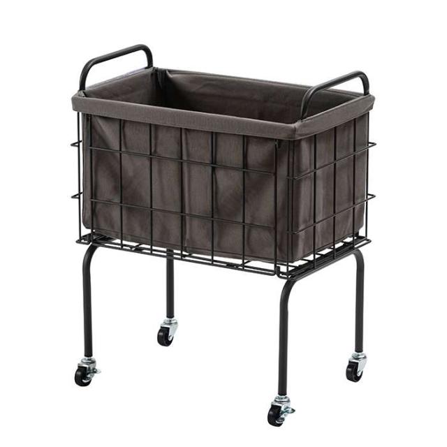 北海道・沖縄・離島配送不可 代引不可 バスケットワゴン ダークグレー ランドリーバスケット キャスター付  SLOKA MIP-22DGY